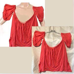 Flirty Boho Off-Shoulder Top Blouse American Rag  Size S